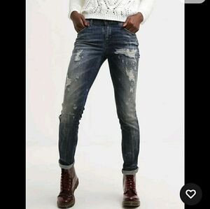 Diesel DNA Sandy Regular Slim Straight Slim Waist Jean Italy Distressed 26